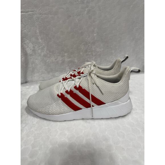 Adidas Questar Shoes Mens 10.5 Cloudfoam White/Red Mesh Sneakers Running FV9067 - Picture 14 of 16